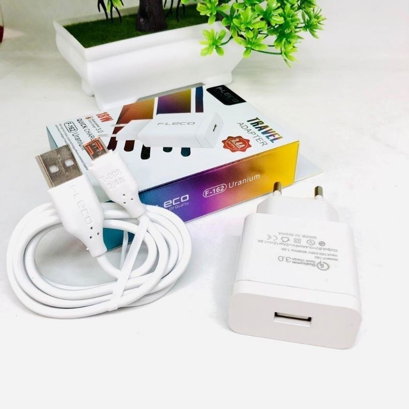 CAS TC Charger ORIGINAL Fleco F-162 Platinum 18W 3.4A QC3.0 Casan F162 Fast Charging Quick charge (ECER)