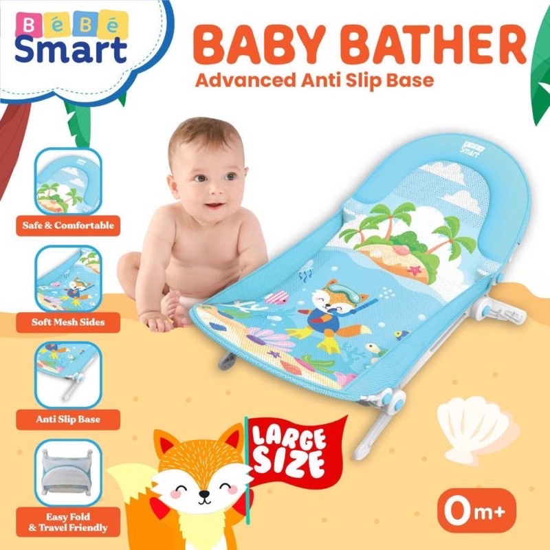 Bebe smart Space Baby Bather Deluxe - Kursi Mandi Bayi Anti slip ,bisa dilipat, Kuat Kokoh Hadiah Bayi lahiran kado bayi newborn // Sugar Baby Bather Mandi Bayi