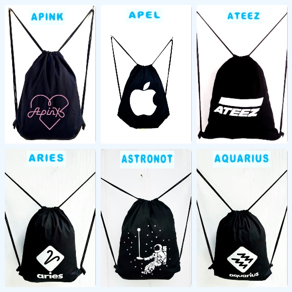 (Part 8 STRINGBAG TASLAN) Tas Ransel Serut Bahan Premium New string bag drawstring backpack olahraga ONE PIECE Series futsal bola basket sekolah kampus kuliah || Kiiyoomii ||