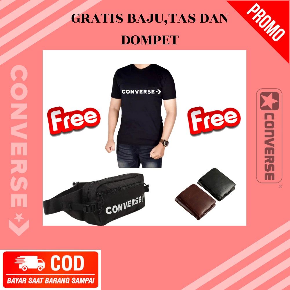 PROMO COD!!PAKET GANTENG BELI 1 DAPAT 4 BELI SEPATU DAPAT KAOS.WAISBAG.DAN DOMPET KEREN