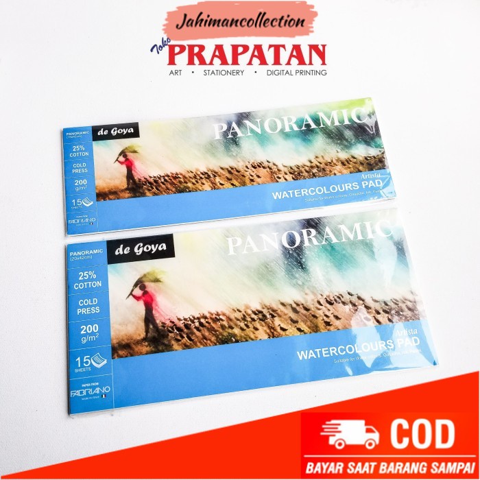 

✨ BISA COD ✨ De Goya Panoramic Watercolor Pad 200gsm 15 Lembar - 20x42cm