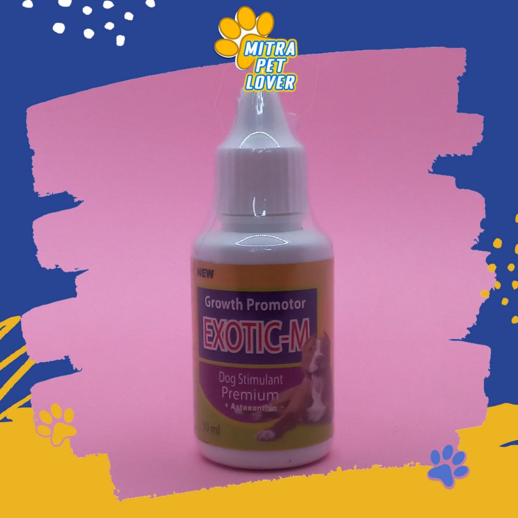 VITAMIN ANJING - EXOTIC M DROP 30ML ORIGINAL - MULTIVITAMIN TETES AMAN UNTUK ANJING HAMIL DOG PUPPIES SEHAT GEMUK NAFSU MAKAN PET ANIMAL HEALTHCARE AND VETERINARY TAMASINDO OBAT IMUN KESEHATAN DAN VITAMIN TERNAK HEWAN BINATANG PELIHARAAN MITRAPETLOVER