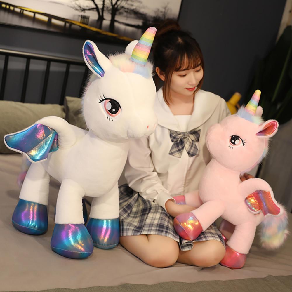 Timekey Mainan Boneka Unicorn 40cm Bahan Plush Lembut Untuk Hadiah Natalulang Tahun Anak Perempuan O4Z7