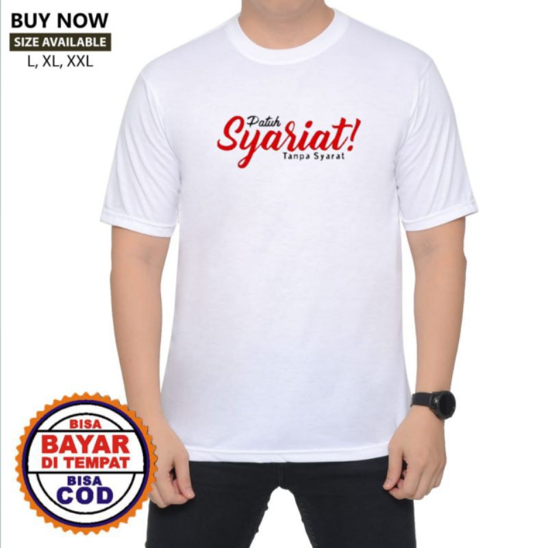 Kaos dakwah / Kaos pria islami patuh syariat tanpa syarat.-2