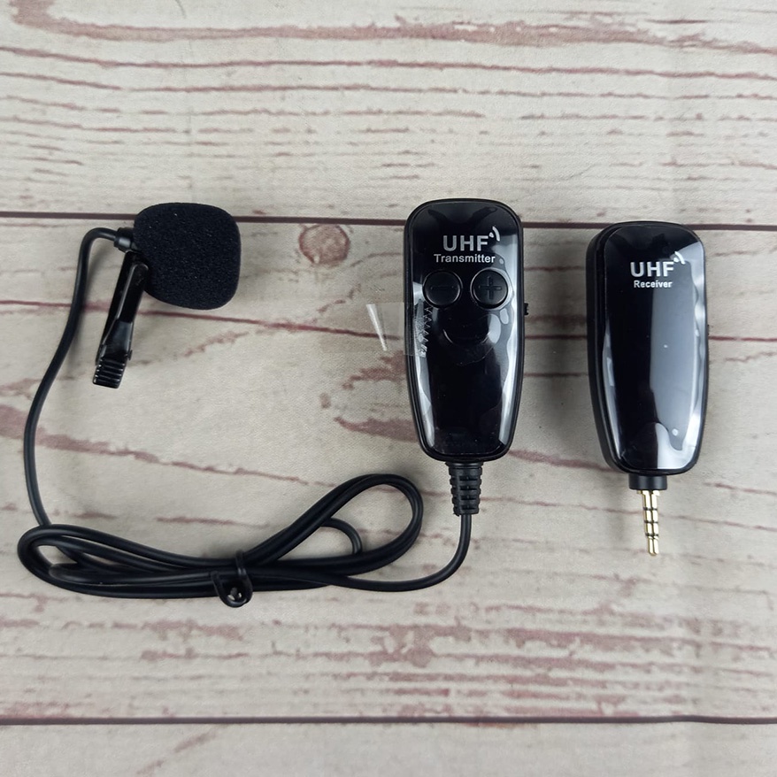 UHF Wireless Lavalier Lapel Microphone System Podcast Live Interview - N81-UHF - Black