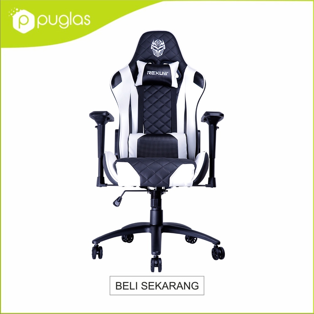 Kursi Gaming Rexus RGC 101 V2 Gaming Chair High Density Foam - Putih