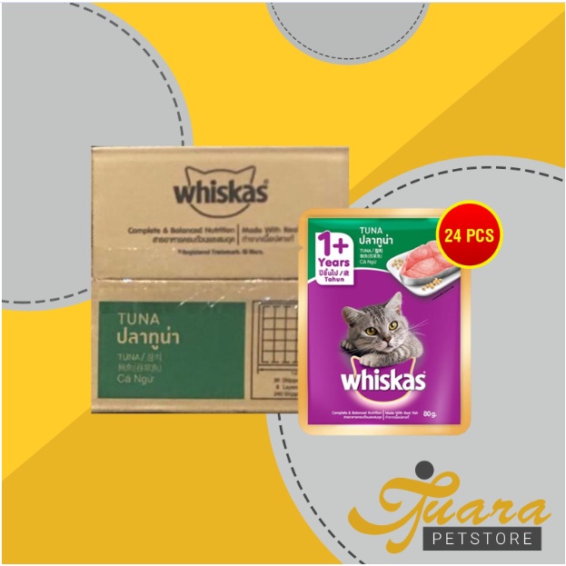 Makanan Basah Kucing Whiskas Sachet Pouch Grosir Dus isi 24 PCS 85 GR