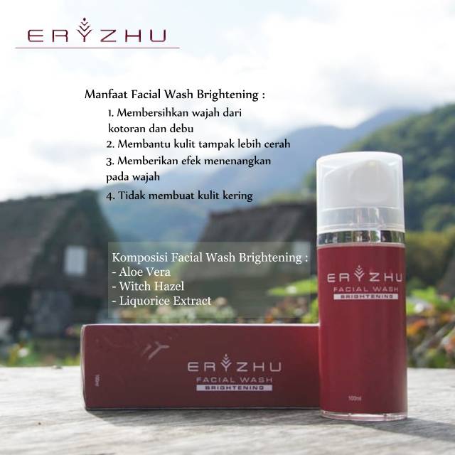 Eryzhu Skincare Facial wash Brightening membersihkan dan mencerahkan