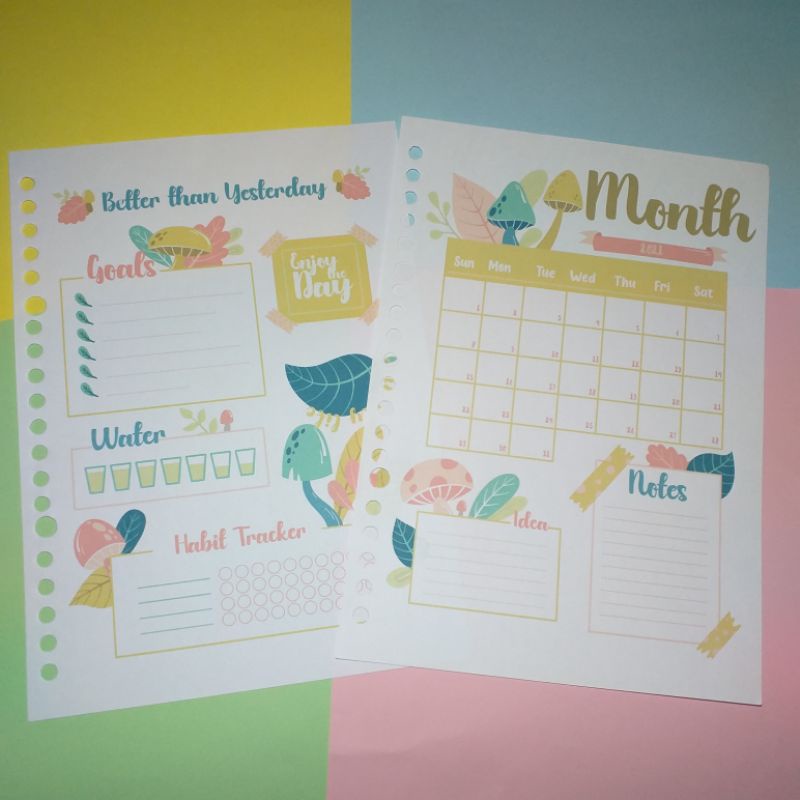 

Ready isi binder A5 loose leaf A5 motif to do list/ daily planer/ monthly planer/ habit tracker dll