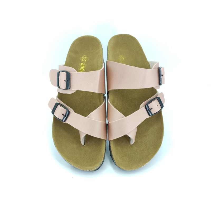 Sandal Wanita Casual Sendal Slop Puyuh Birken Motif Kekinian Andis AF19