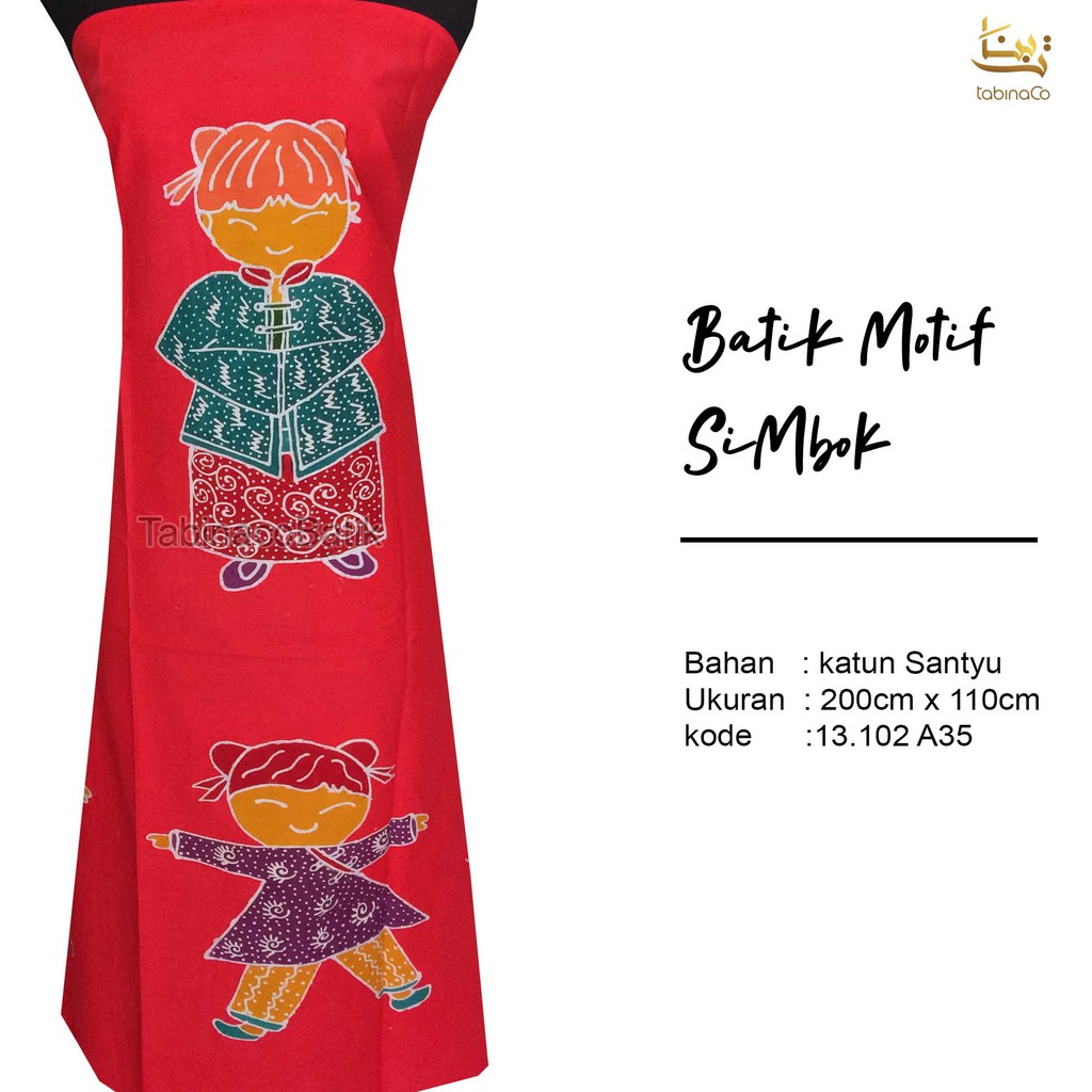 kain batik motif simbok kecil dasaran merah