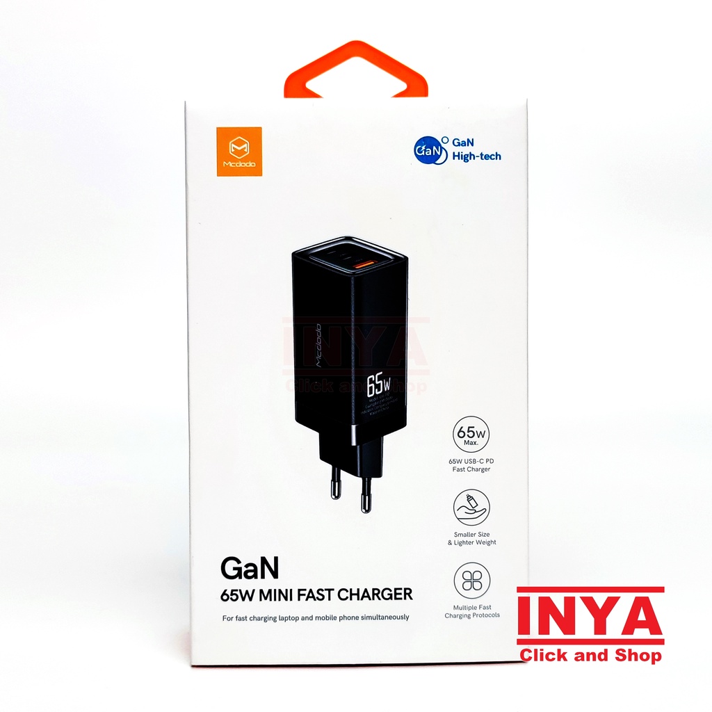 MCDODO GaN HIGH TECH 65W MINI FAST CHARGER CH-79211 - Charger 3 Port