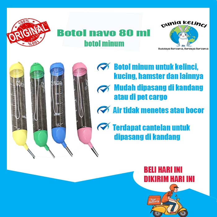 Botol Minum Navo 80 ml Kelinci Kucing Praktis Terlaris Murah Original