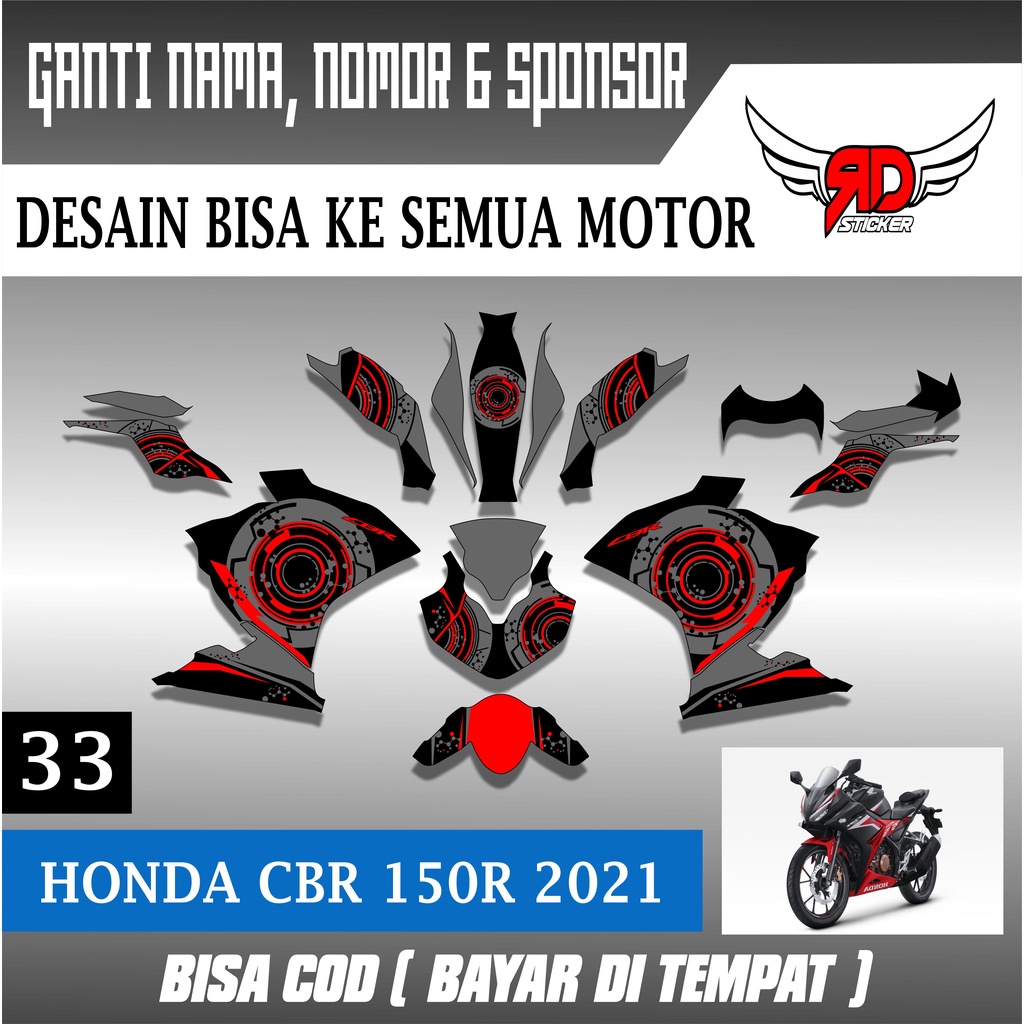 STICKER DECAL HONDA CBR 150R 2021 MOTIF GRAFIS RACING STIKER CBR FULL BODY HOLOGRAM