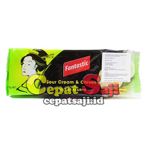 

Fantastic Sour Cream & Chives Rice Crackers 100 gr / Kraker Beras rasa Sour Cream & Chives
