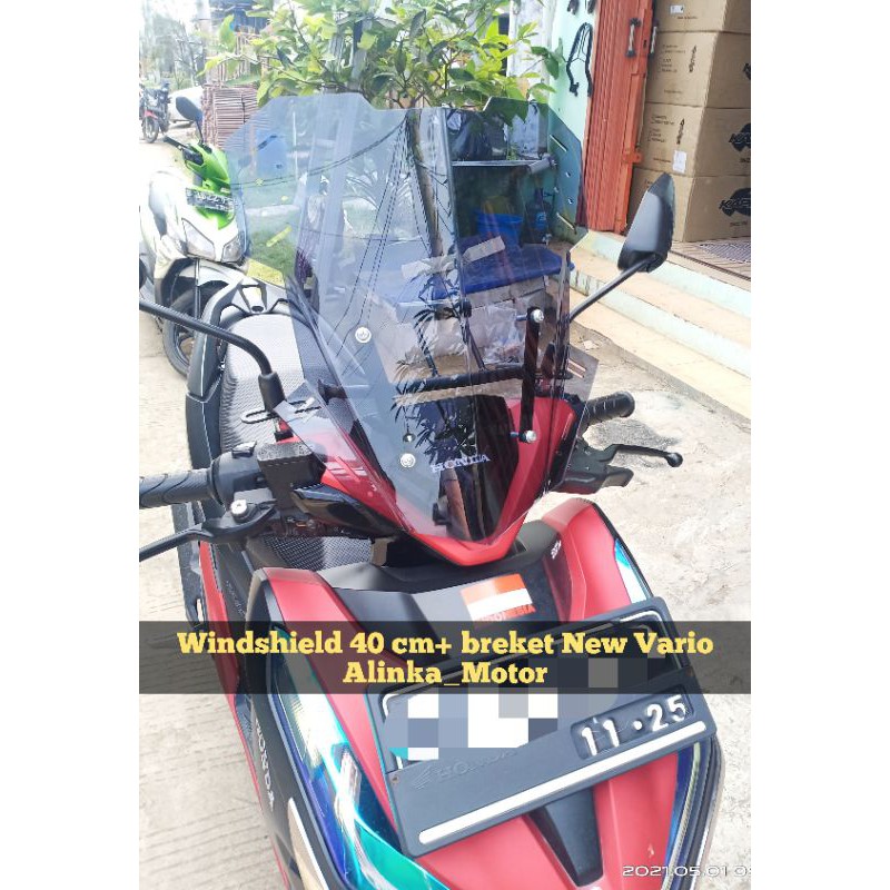 PAKET Breket+Visor 40cm V1 Honda New Vario Keyless 125/150/160 2018-2023 Windshield Visor custom Vis