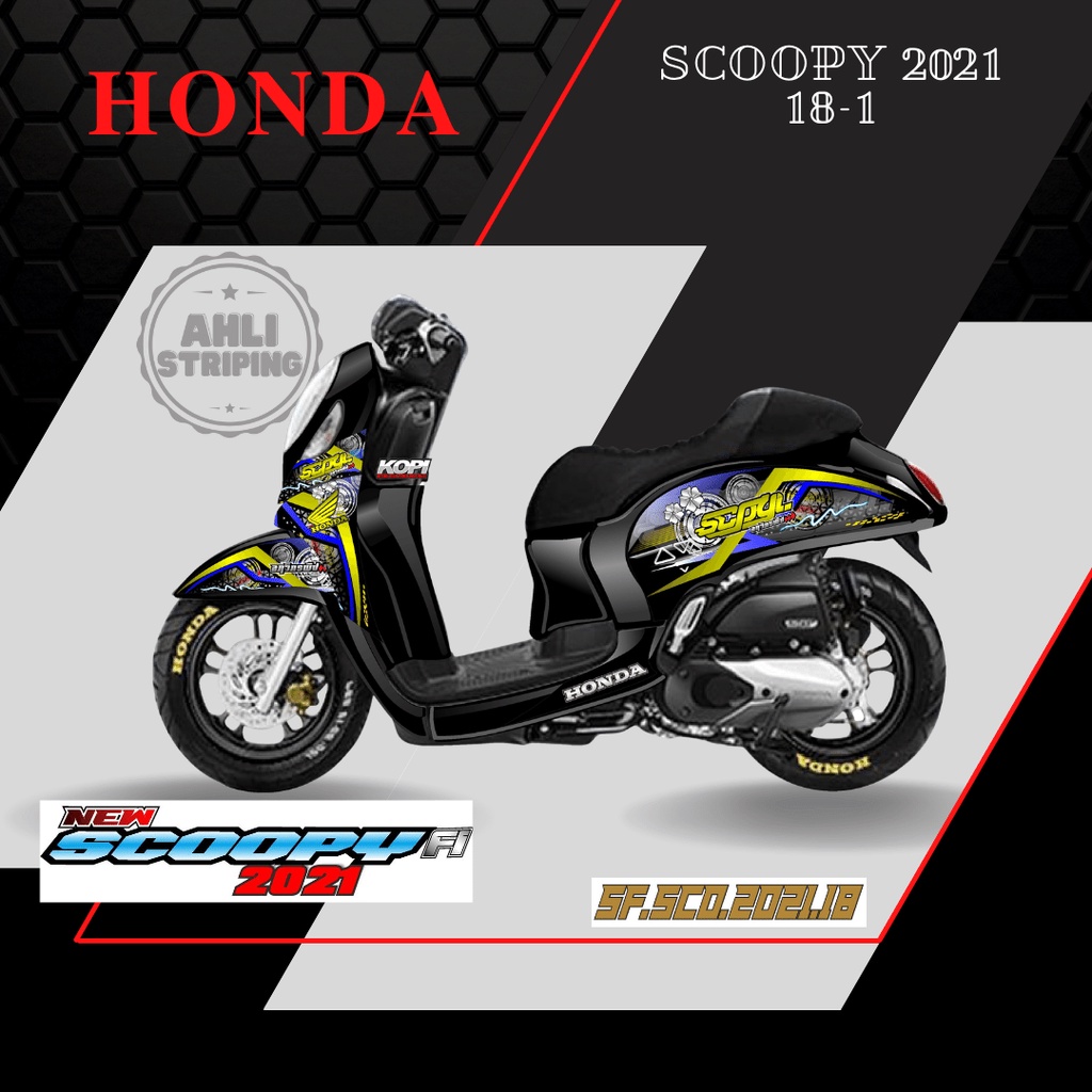 SCOOPY STICKER STRIPING SCOOPY 2021 - STIKER STRIPING LIST MOTOR HONDA SCOOPY 2021 VARIASI HOLOGRAM 
