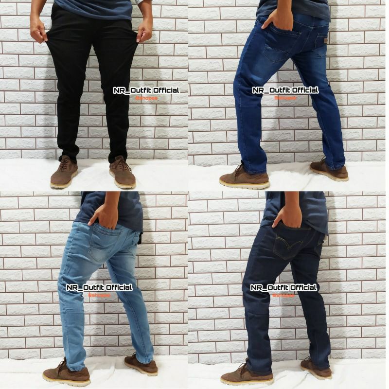 Celana Jeans Panjang Pria Slim Fit Pensil Skinny Cowok Big Size NR_Outfit Official COD