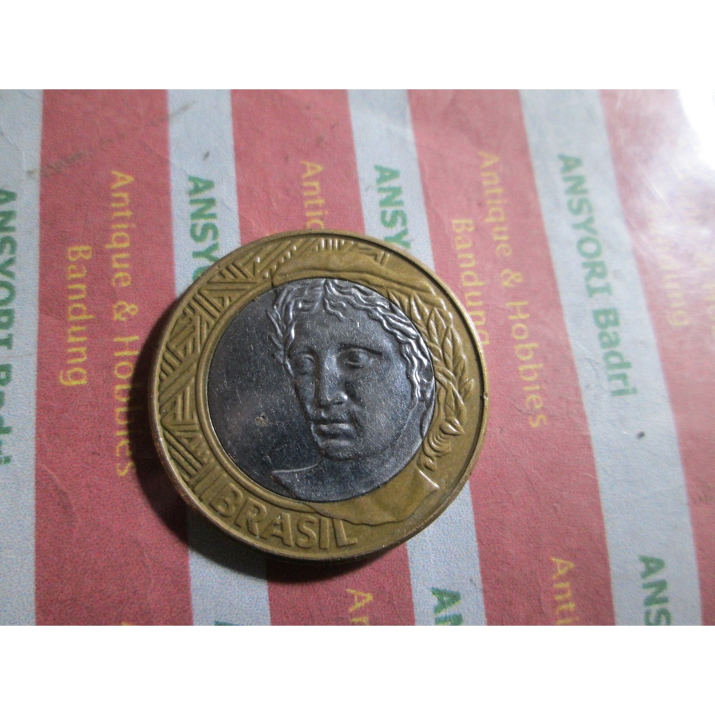 koin bimetal brazil 1 real 2008 iklan L882