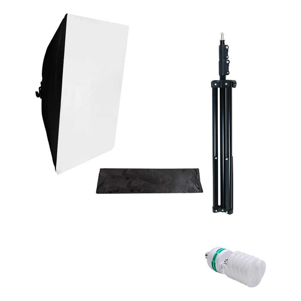 Softbox Foto Light Stand Payung Reflektor Fotografi Tripod Diffuser Lampu Gratis Bohlam