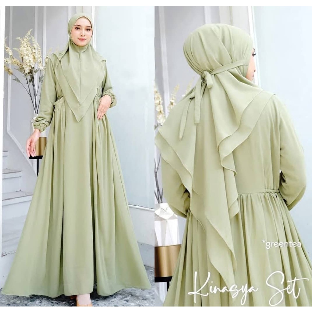 KINASYA SYARI Kain CERUTY BABYDOLL FULL PURING Dapat GAMIS WANITA + HIJAB Gamis Wanita Terbaru 2023 Gamis Syari free Hijab Terbaru Mewah Elegan  Gamis Syari Lebaran Gamis Set Khimar Terbaru Gamis Cerutty Babydoll  Baju Gamis Ibu Ibu Drees Wanita Kondangan