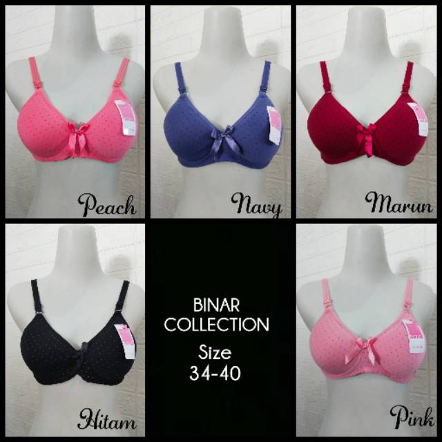 BH bra bintik wanita size 38 40 42 44 BH Jumbo cup besar murah cantolan 3