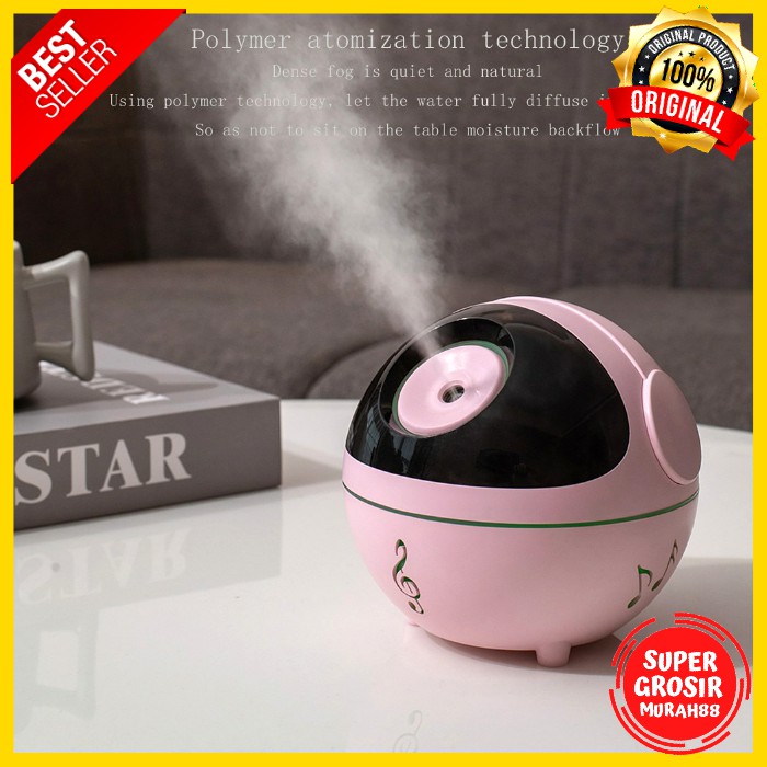 Humidifier Ultrasonic Air Aromatherapy Music Wizard Rechargeable 350ml Pink