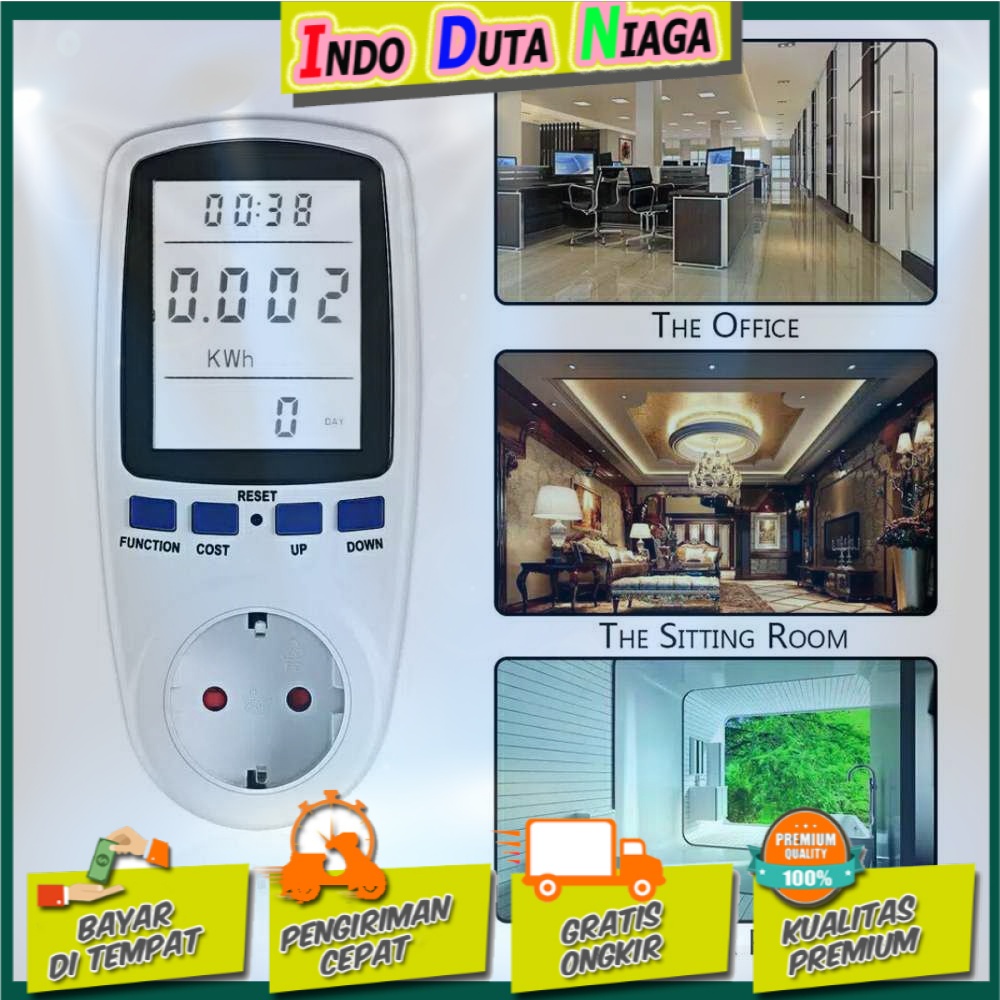 Taffware kWh Meter Pengukur Biaya Lisrik Rumah Multifungsi - KWE-PM01