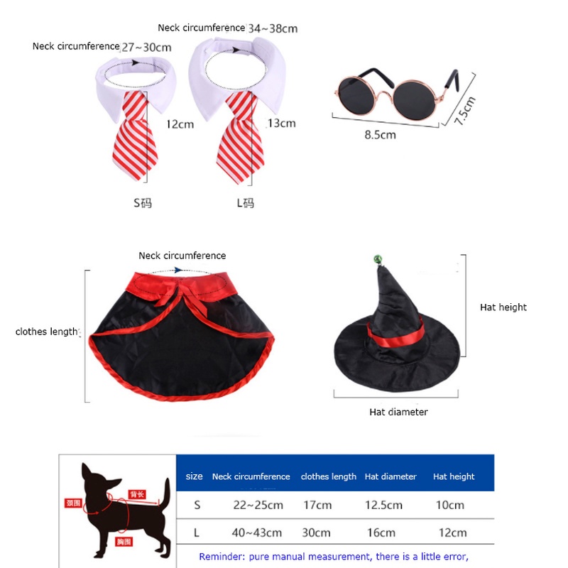 ★〓YUFeiPet〓★Halloween Pet Cats and Dogs Bow Tie Suit Cloak Hat Cape Funny Holiday Dress Cosplay Costume Pet Accessories Holiday Party