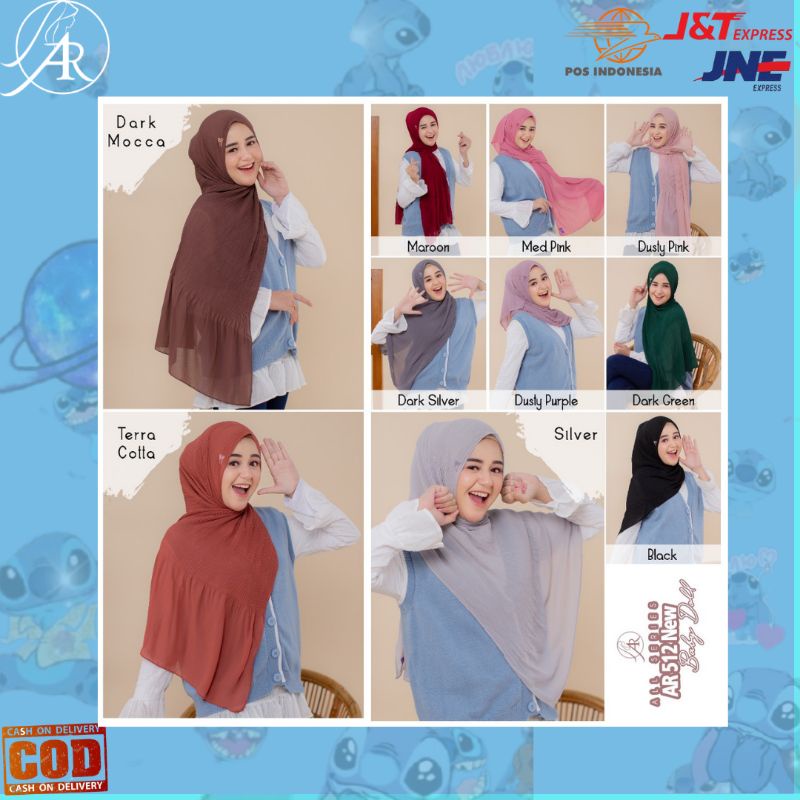 Hijab Jilbab Kerudung Pashmina Plisket Shawl kode AR 512 ARRAFI Elzatta Terbaru Terlaris best seller