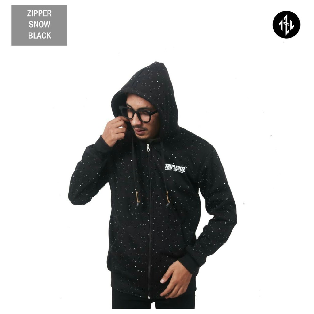 (BAYAR DI TEMPAT / COD) JAKET ZIPPER HOODIE POLOS TRIPLE HIZI