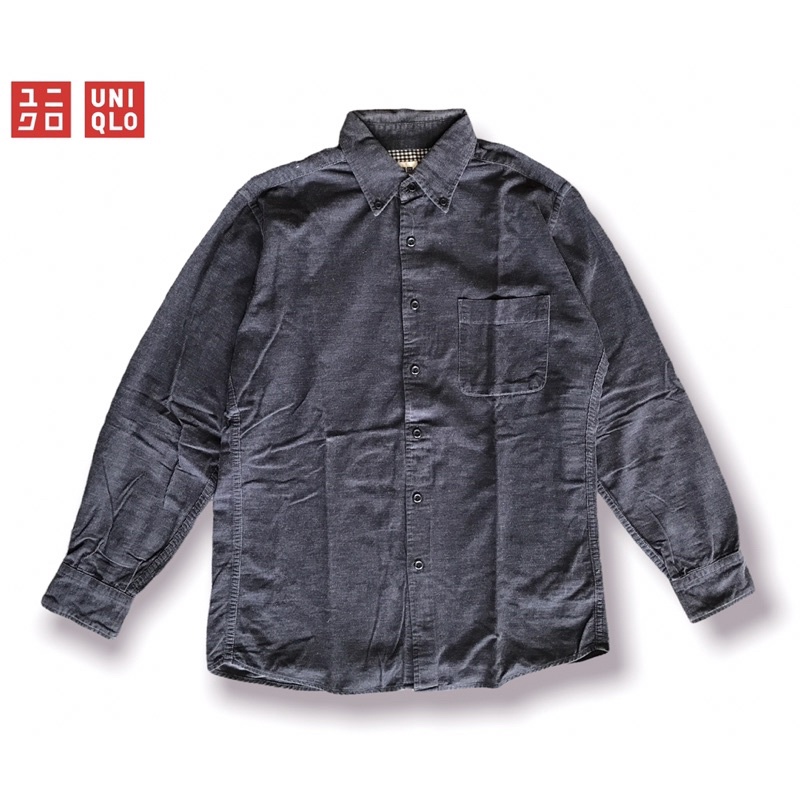 SECOND BRANDED PRIA KEMEJA CORDUROY UNIQLO SIZE M