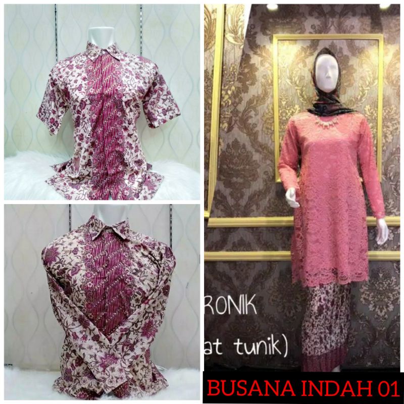 COUPLE BATIK DAN TUNIK BRUKAT KURUNG