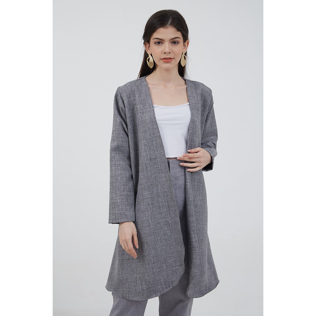 Berrybenka - Outerwear Kardigan Sophie Irani Basic Cardi-Dark Grey