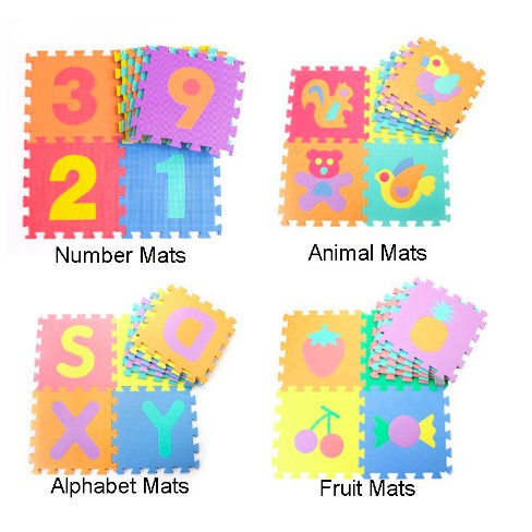 Makassar Evamat ORIGINAL Puzzle Huruf / Buah / Angka / Hewan Alas Matras Karet