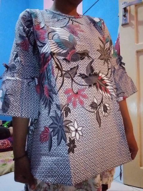 Tey-17 Batik Wanita Asj Sa Hrb026 Kenongo Kemeja Tosca Pendek