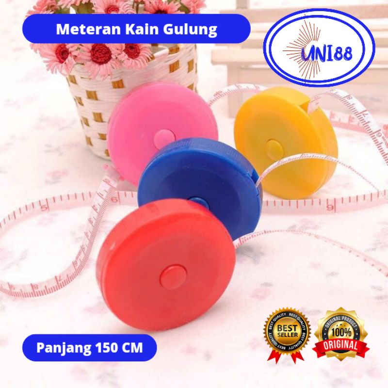 Meteran Gulung / Meteran Badan Mini 150 cm / Pita Pengukur Lingkaran Pinggang Lengan Baju Kain Jahit