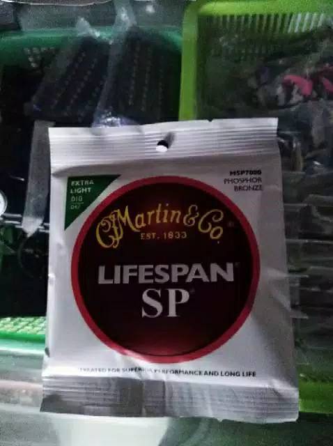 Senar Gitar Akustik Martin and Co Lifespan SP ukuran 010