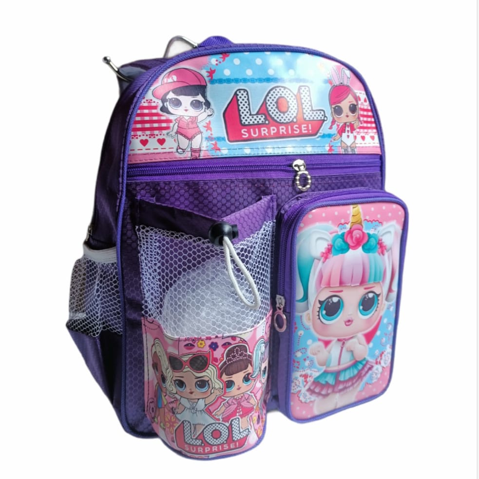 tas anak sekolah SD - tas ransel anak perempuan - tas anak LOL bonusBotol DAN Masker