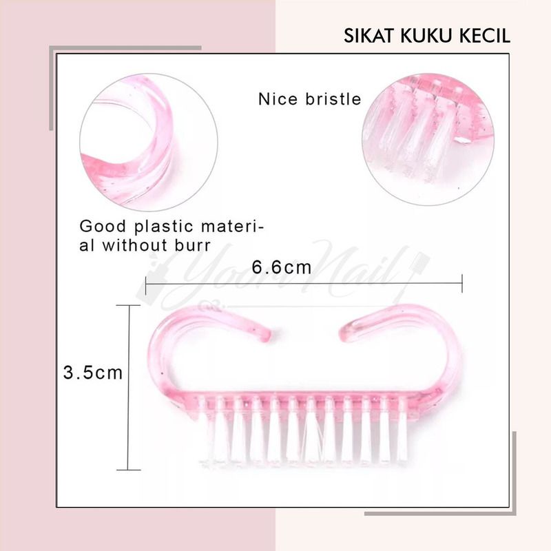 Sikat kuku mini nail brush manicure pedicure pembersih debu kuku kikir nails buffer