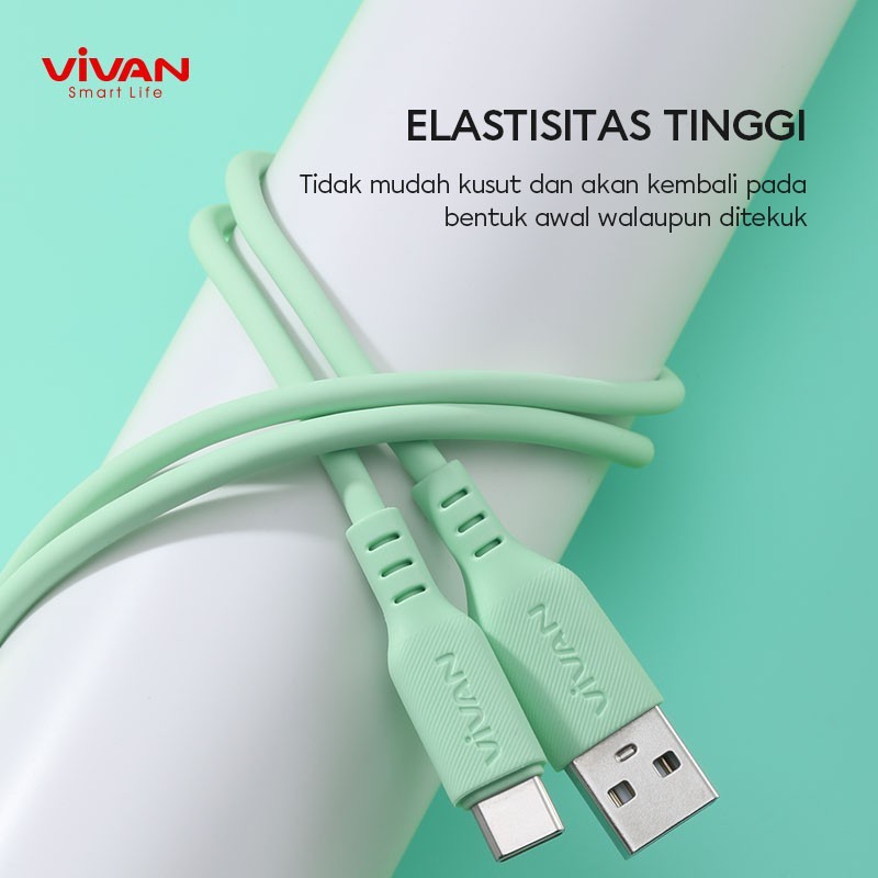 VIVAN VSC100 Kabel Data Type C 3A Quick Charge 1M - Garansi Resmi 1 Tahun