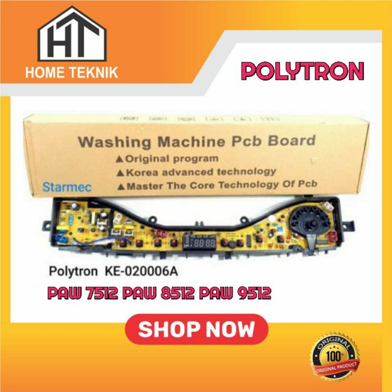 Modul mesin cuci polytron PAW7512S PAW8512S PAW9512S model puter part KE02-0006 original program
