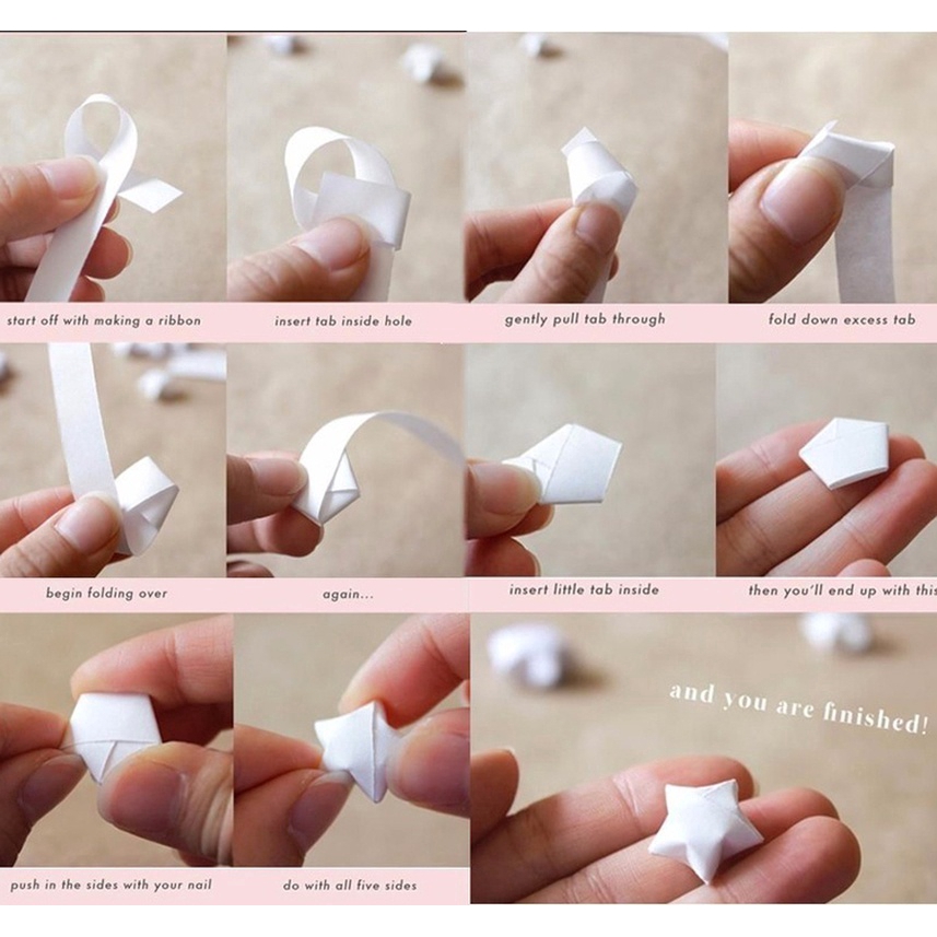 Origami Set Kertas Quilling Bentuk Bintang untuk Kerajinan Tangan DIY