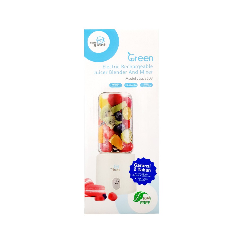 

Little Giant Green Electric Rechargeable Juicer, Blender, and Mixer