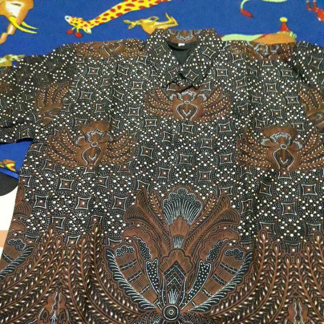 Batik Pari Coklat Kemeja Batik Asmara Lengan Panjang Full Furing
