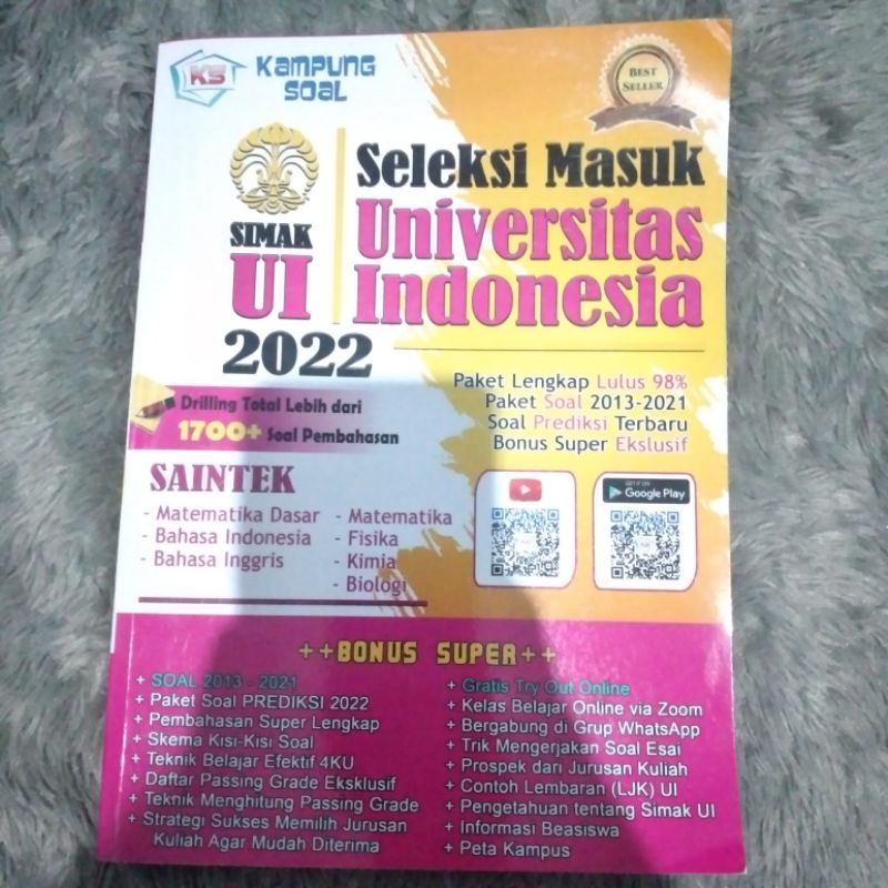 Preloved Kampung Soal SIMAK UI SAINTEK 2022