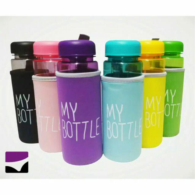Botol Minum / Bening 13 Warna Sarung Busa / Logo Bpa Free/ Anti Pecah & Tahan Air Panas L1003