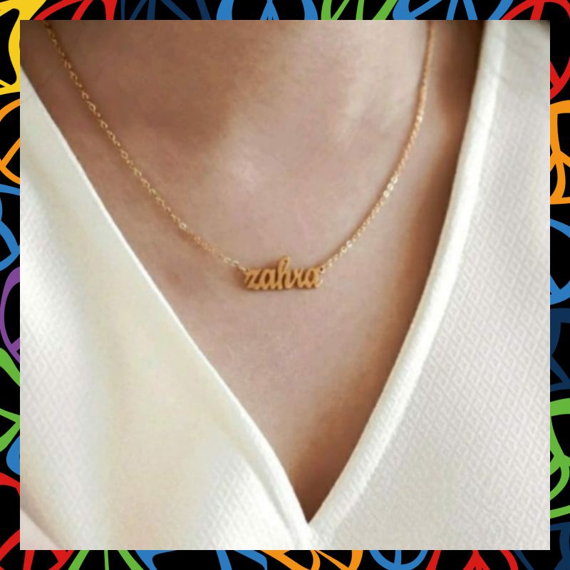 kalung nama titanium anti karat kalung nama titanium kalung nama anak