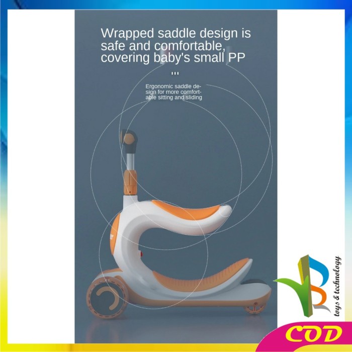 RB-M191 Scooter Anak 3 IN 1 Mainan Dorongan Anak / Otoped Skuter Anak