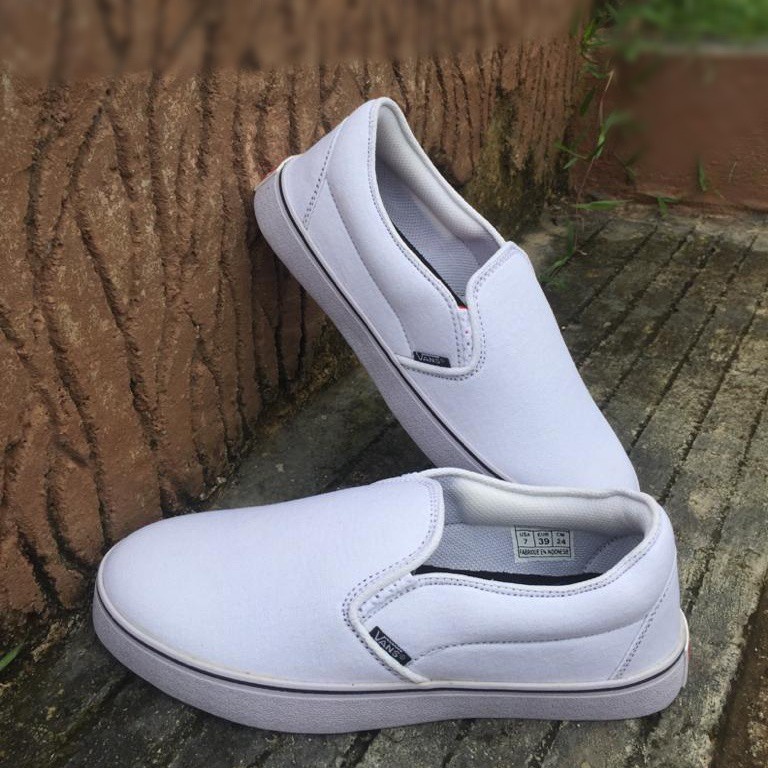 SEPATU SLIP ON PRIA WANITA VANS SLIPON PUTIH SLOP KASUAL TANPA TALI